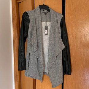 Cotton Jersey blazer with leather sleeves